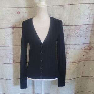 White House Black Market Pointelle Cardi Size Medium NWT